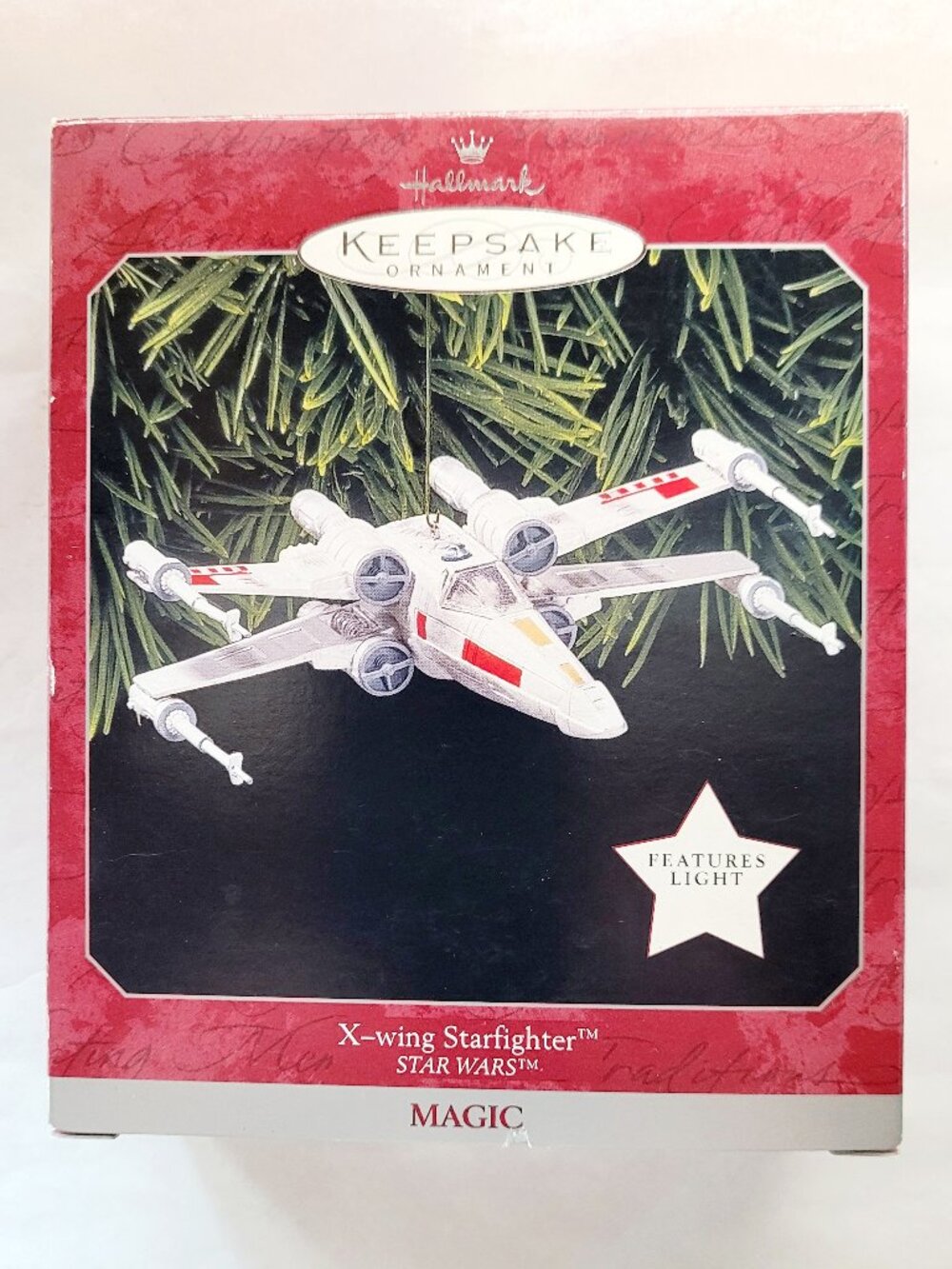 VTG 1998 Star Wars Hallmark Keepsake Magic X-Wing Ornament
